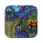 Psychedelic Digital Art Artwork Landscape Colorful Square Metal Box (Black)