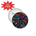 Vintage Tattoos Colorful Seamless Pattern 1.75  Buttons (10 pack)