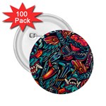 Vintage Tattoos Colorful Seamless Pattern 2.25  Buttons (100 pack) 