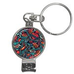 Vintage Tattoos Colorful Seamless Pattern Nail Clippers Key Chain