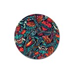 Vintage Tattoos Colorful Seamless Pattern Magnet 3  (Round)