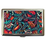 Vintage Tattoos Colorful Seamless Pattern Cigarette Money Case