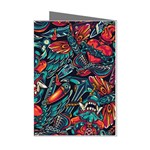 Vintage Tattoos Colorful Seamless Pattern Mini Greeting Cards (Pkg of 8)