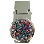 Vintage Tattoos Colorful Seamless Pattern Money Clip Watches