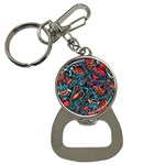 Vintage Tattoos Colorful Seamless Pattern Bottle Opener Key Chain