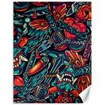 Vintage Tattoos Colorful Seamless Pattern Canvas 18  x 24 