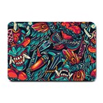 Vintage Tattoos Colorful Seamless Pattern Small Doormat