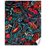 Vintage Tattoos Colorful Seamless Pattern Canvas 11  x 14 