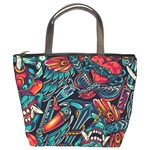 Vintage Tattoos Colorful Seamless Pattern Bucket Bag