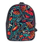 Vintage Tattoos Colorful Seamless Pattern School Bag (Large)