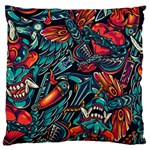 Vintage Tattoos Colorful Seamless Pattern Large Cushion Case (Two Sides)