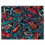 Vintage Tattoos Colorful Seamless Pattern Cosmetic Bag (XXXL)