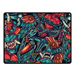 Vintage Tattoos Colorful Seamless Pattern Two Sides Fleece Blanket (Small)