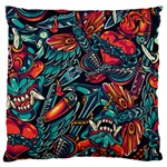 Vintage Tattoos Colorful Seamless Pattern Standard Premium Plush Fleece Cushion Case (One Side)