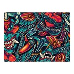 Vintage Tattoos Colorful Seamless Pattern Two Sides Premium Plush Fleece Blanket (Mini)