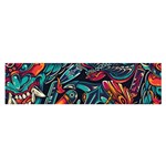 Vintage Tattoos Colorful Seamless Pattern Oblong Satin Scarf (16  x 60 )