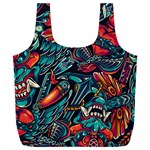 Vintage Tattoos Colorful Seamless Pattern Full Print Recycle Bag (XXXL)