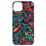 Vintage Tattoos Colorful Seamless Pattern iPhone 14 Plus Black UV Print Case