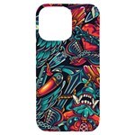 Vintage Tattoos Colorful Seamless Pattern iPhone 14 Pro Max Black UV Print Case