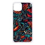 Vintage Tattoos Colorful Seamless Pattern iPhone 14 Plus TPU UV Print Case