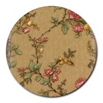 Flowers, Branches, Desenho, Edge, Leaves Round Mousepad