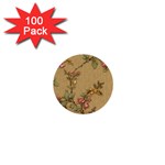 Flowers, Branches, Desenho, Edge, Leaves 1  Mini Buttons (100 pack) 