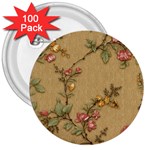 Flowers, Branches, Desenho, Edge, Leaves 3  Buttons (100 pack) 