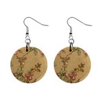 Flowers, Branches, Desenho, Edge, Leaves Mini Button Earrings