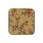 Flowers, Branches, Desenho, Edge, Leaves Rubber Coaster (Square)