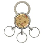 Flowers, Branches, Desenho, Edge, Leaves 3-Ring Key Chain