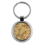 Flowers, Branches, Desenho, Edge, Leaves Key Chain (Round)