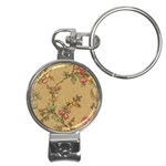 Flowers, Branches, Desenho, Edge, Leaves Nail Clippers Key Chain