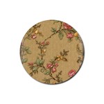 Flowers, Branches, Desenho, Edge, Leaves Rubber Coaster (Round)