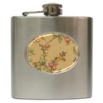 Flowers, Branches, Desenho, Edge, Leaves Hip Flask (6 oz)