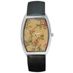 Flowers, Branches, Desenho, Edge, Leaves Barrel Style Metal Watch