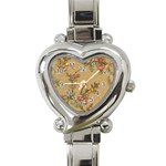 Flowers, Branches, Desenho, Edge, Leaves Heart Italian Charm Watch