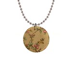 Flowers, Branches, Desenho, Edge, Leaves 1  Button Necklace