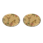 Flowers, Branches, Desenho, Edge, Leaves Cufflinks (Oval)