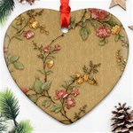 Flowers, Branches, Desenho, Edge, Leaves Heart Ornament (Two Sides)