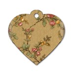 Flowers, Branches, Desenho, Edge, Leaves Dog Tag Heart (One Side)