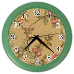 Flowers, Branches, Desenho, Edge, Leaves Color Wall Clock