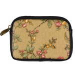 Flowers, Branches, Desenho, Edge, Leaves Digital Camera Leather Case