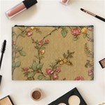 Flowers, Branches, Desenho, Edge, Leaves Cosmetic Bag (Large)