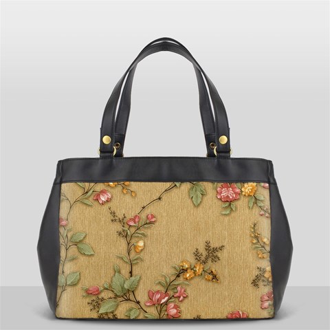 Flowers, Branches, Desenho, Edge, Leaves Oversize Office Handbag from ArtsNow.com Front