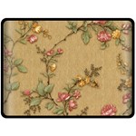 Flowers, Branches, Desenho, Edge, Leaves Fleece Blanket (Large)