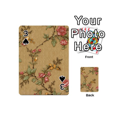 Flowers, Branches, Desenho, Edge, Leaves Playing Cards 54 Designs (Mini) from ArtsNow.com Front - Spade3