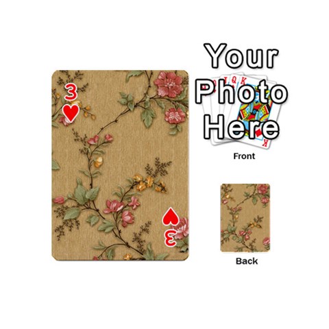 Flowers, Branches, Desenho, Edge, Leaves Playing Cards 54 Designs (Mini) from ArtsNow.com Front - Heart3