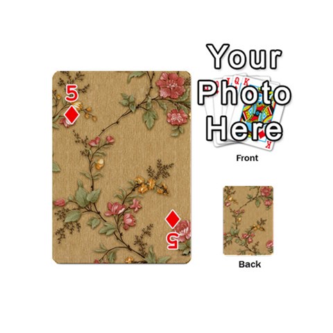 Flowers, Branches, Desenho, Edge, Leaves Playing Cards 54 Designs (Mini) from ArtsNow.com Front - Diamond5