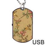 Flowers, Branches, Desenho, Edge, Leaves Dog Tag USB Flash (One Side)