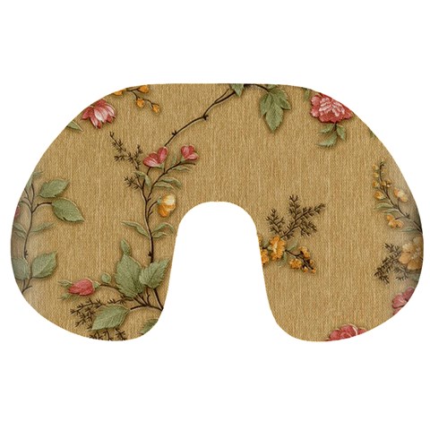 Flowers, Branches, Desenho, Edge, Leaves Travel Neck Pillow from ArtsNow.com Front